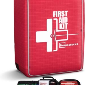 Kit de Primeros Auxilios Homestockplus - 216 piezas, kit de auxilios para trauma mejorado con compartimentos etiquetados, kits médicos de emergencia con sistema Molle