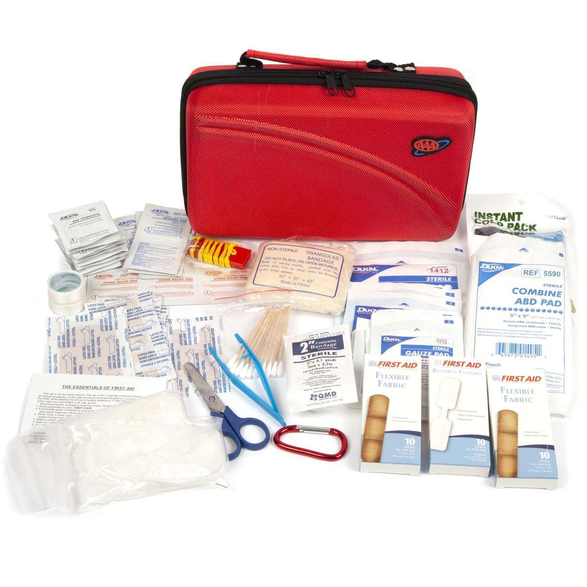 Contenido del Kit de primeros auxilios Lifeline AAA Tune Up de 121 piezas